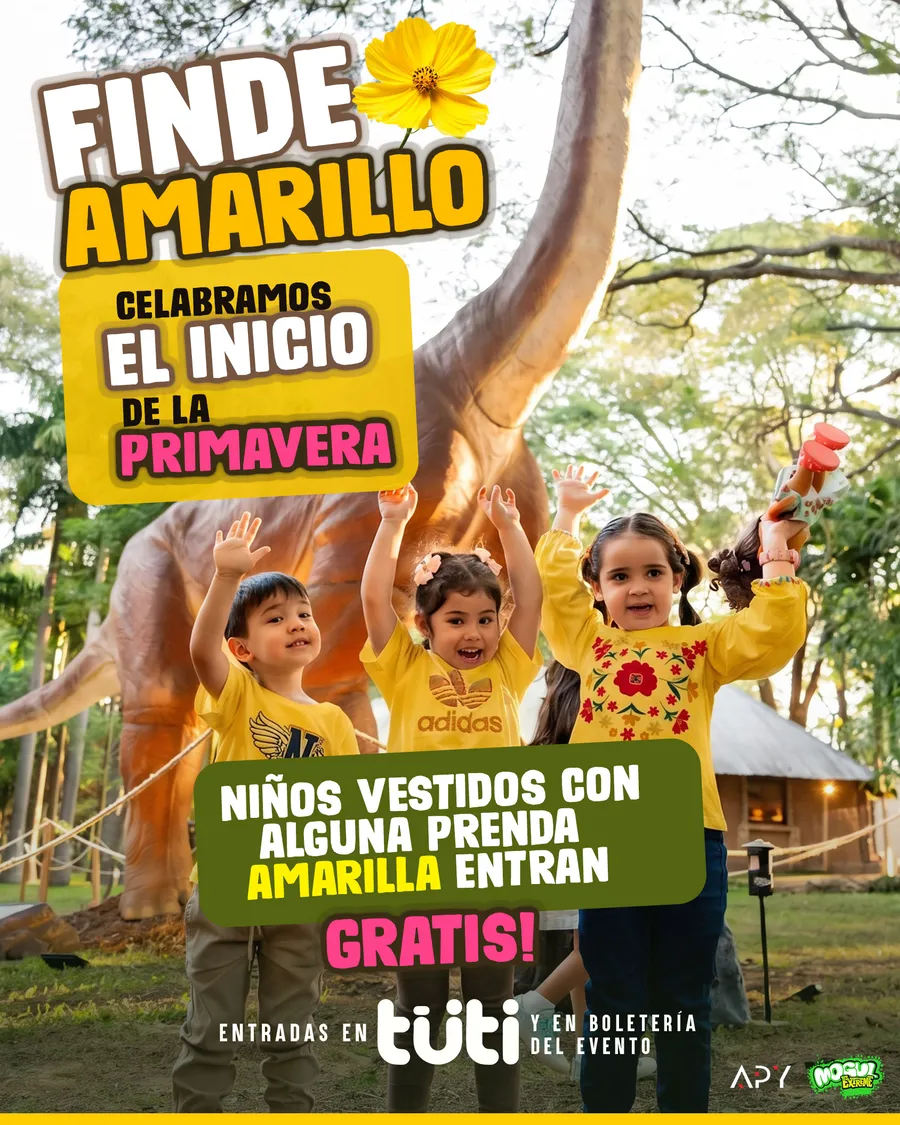 Finde Amarillo: niños vestidos con alguna prenda amarilla entran gratis, sábado 19 y domingo 20 de septiembre