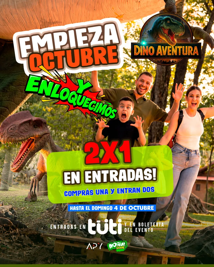 Empieza octubre y enloquecimos: 2x1 en entradas, comprás una y entran dos, hasta el domingo 4 de octubre